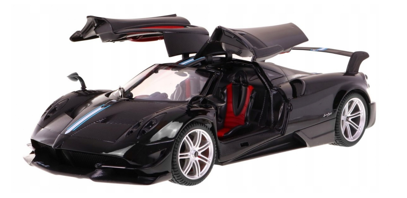 Modern-Depo Licensed RC Car 1:14 Scale Pagani Huayra BC | Rastar Radio Remote Control 1/14 RTR Super Sport Car Model w/ Open Doors (Black)