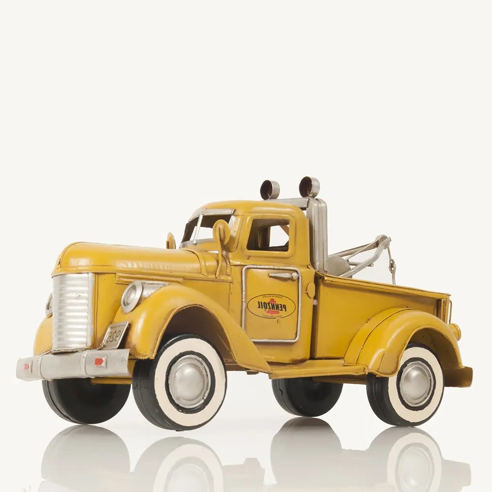 Old Modern Handicrafts - 1926 Pennzoil Tow Truck Yellow Metal Handmade