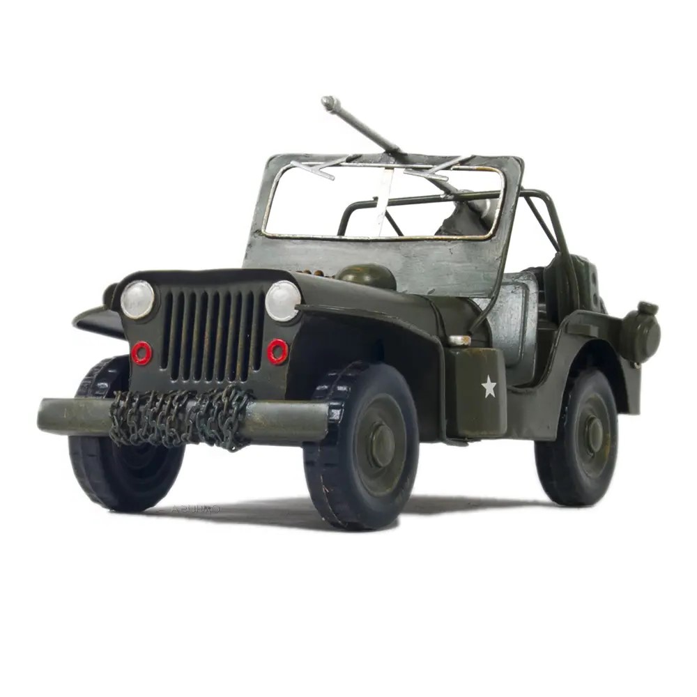 Old Modern Handicrafts - 1941 Willys MB Overland Jeep Green Metal Handmade