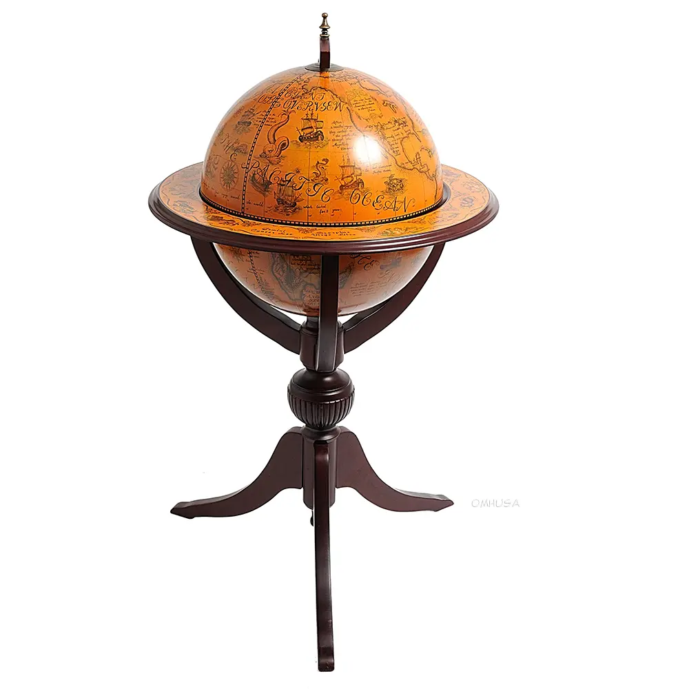Old Modern Handicrafts - 3 Legged Globe with Pedestal Stand Red - 26.0L x 26.0W x 45.0H Inches