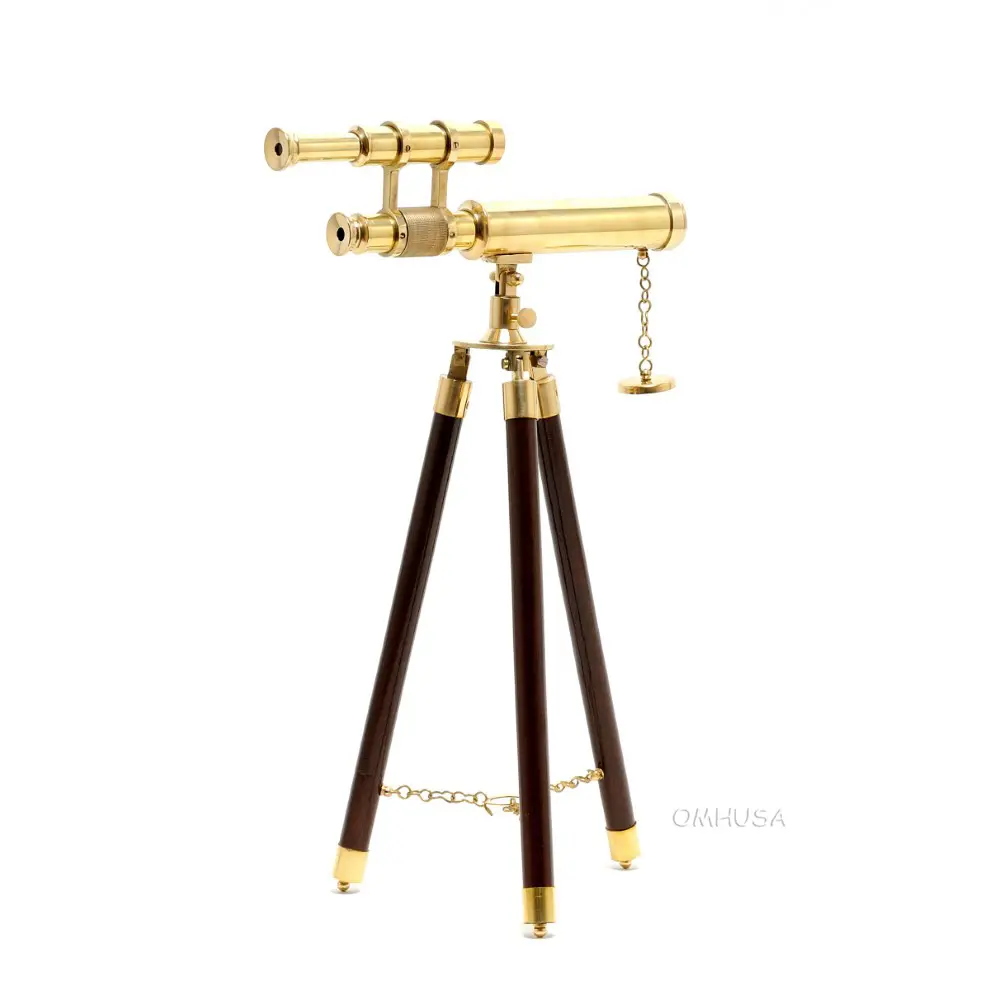 Old Modern Handicrafts - 9-Inch Telescope with Stand Harbor Telescope Made Brass - 10.5L x 1.2W x 18H Inches