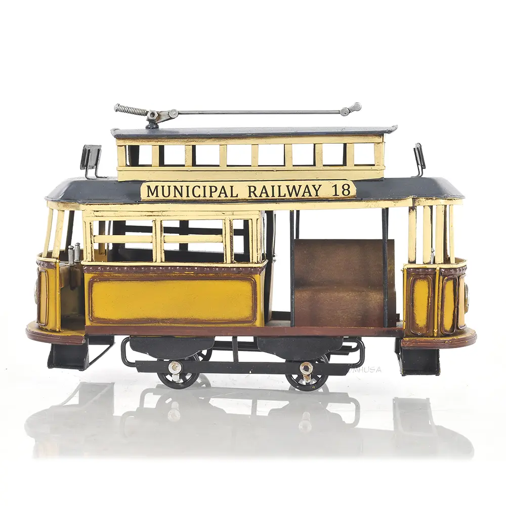 Old Modern Handicrafts - Aj061, Municipal Railway Cable Car, 10.5 X 6.5 X 3.5 Inches - Multicolored