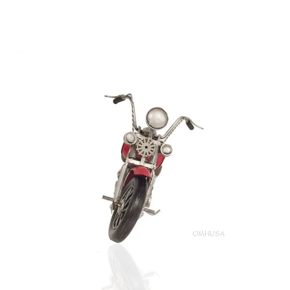 Old Modern Handicrafts - Aj119, Red Harley-Davidson Motorcycle Metal Handmade, 13 x 6 x 8 Inches - Multicolored