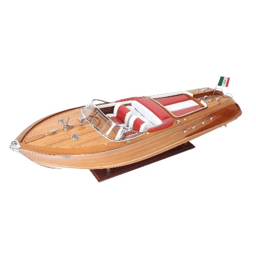 Old Modern Handicrafts - Aquarama Exclusive Edition Speedboat with Display Case Equipped with Plexiglass Panels (Fully Assembled) Speedboat - 37.5 L x 14 W x 15 H Inches