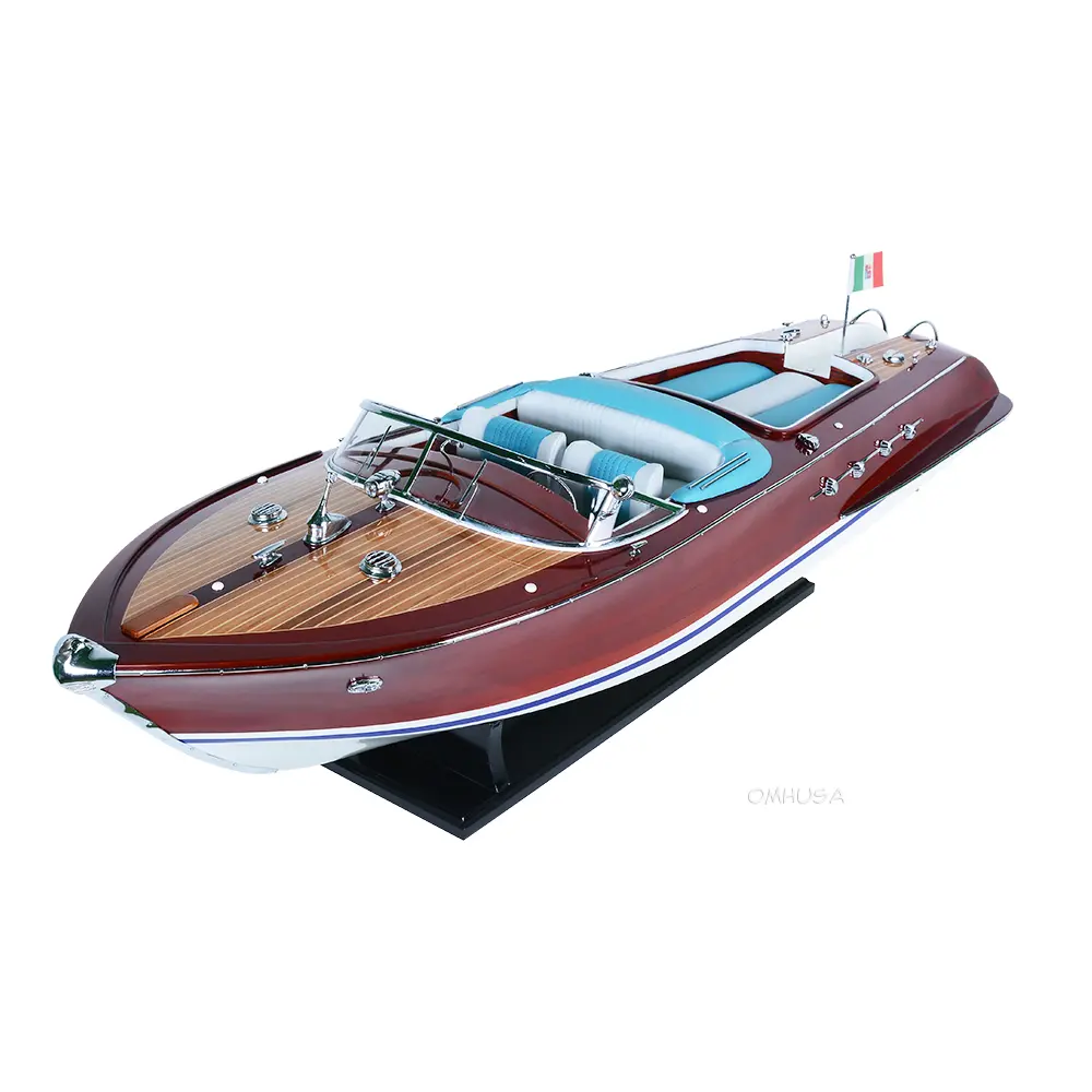 Old Modern Handicrafts - Aquarama Painted Lmax 89 Boat Model Fully Assembled - 35" x 9.5"