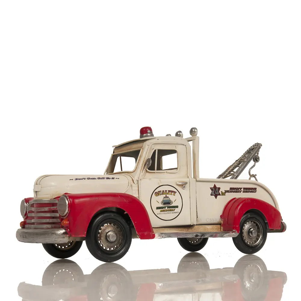 Old Modern Handicrafts - Ar008, Metal Handmade Classic Chevrolet Tow Truck, 13 X 5 X 6.5 Inches - Multicolored