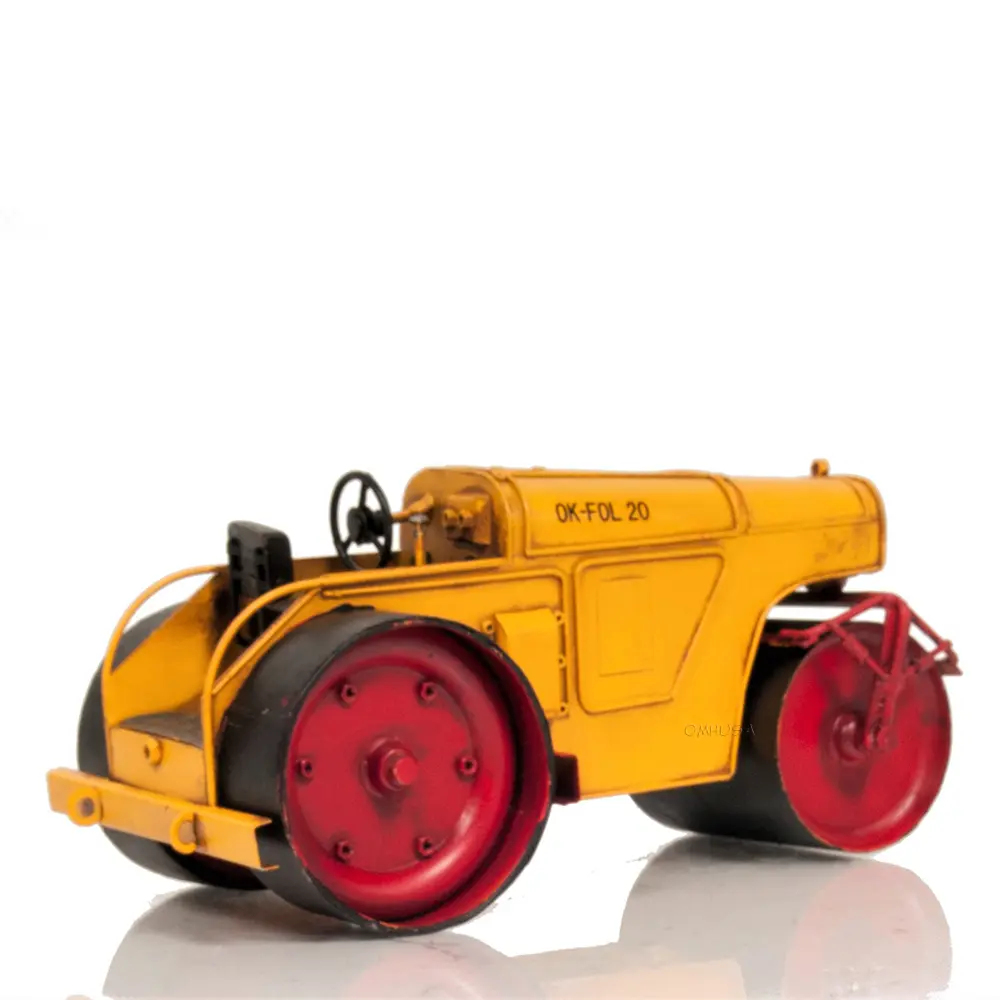 Old Modern Handicrafts - Ar011, Metal Handmade Steam Roller Model, 10.5 X 5.5 X 5 Inches - Multicolored