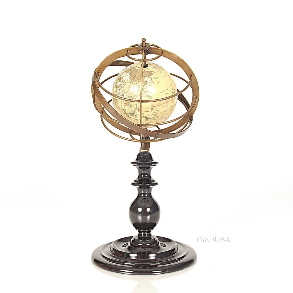 Old Modern Handicrafts - Armillary Globe in Brass Rings -100% Handcrafted from Premium Materials - 7.5L x 8W x 16.5H Inches