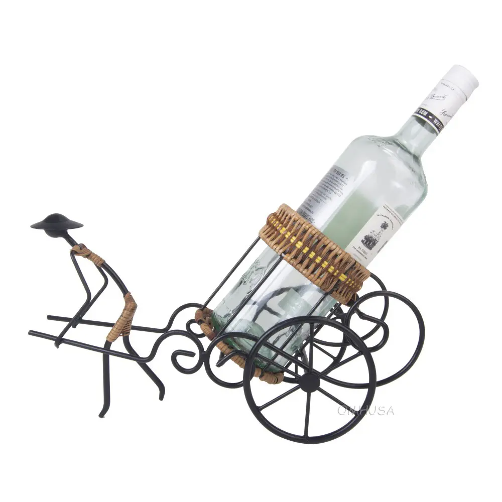 Old Modern Handicrafts - Asian Style Rickshaw Puller Wine Holder