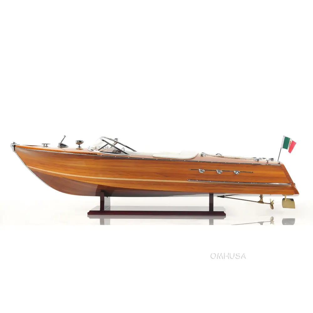 Old Modern Handicrafts - B176, Riva Ariston Speed Boat Model, 35 x 9 x 10 Inches - Multicolored