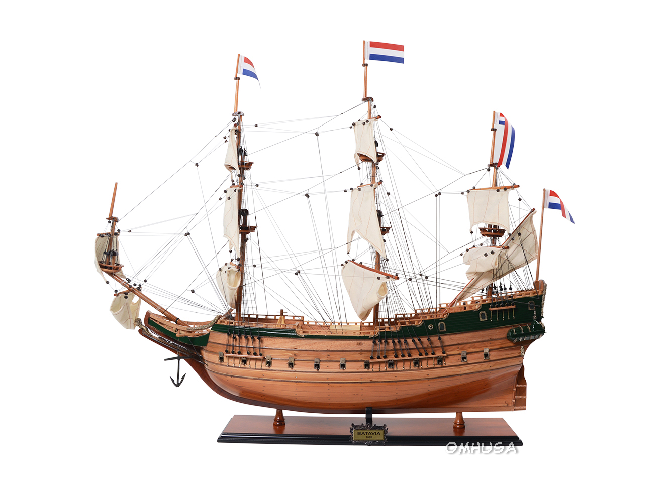 Old Modern Handicrafts - Beagle Ship Model Fully Assembled Ship Model, 100% Handcrafted from Premium Hardwoods - 32L x 9W x 29H Inches