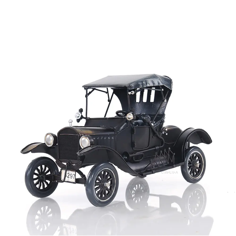 Old Modern Handicrafts - Black Ford Model T Vintage Ford Model T Replica Car Model A Nostalgic Tribute to The Iconic Tin Lizzie - 11.5L x 6.0W x 7.0H Inches