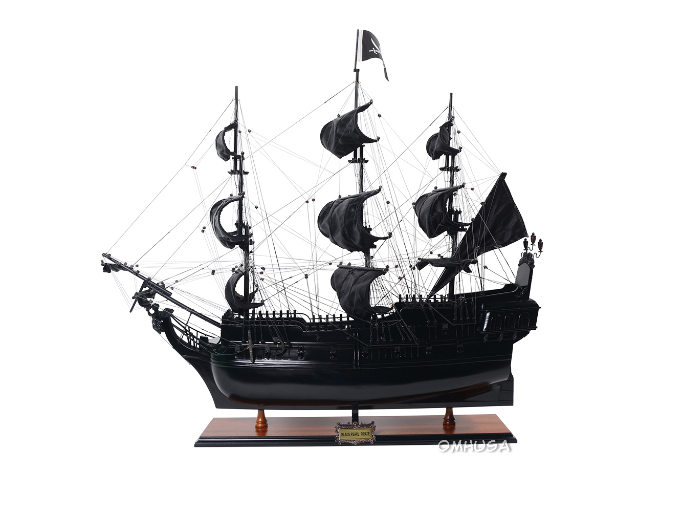 Old Modern Handicrafts - Black Pearl Pirate Ship Model Museum Quality Fully Assembled Model Ship for Home and Office - 35.0L x 10.5W x 29.0H Inches