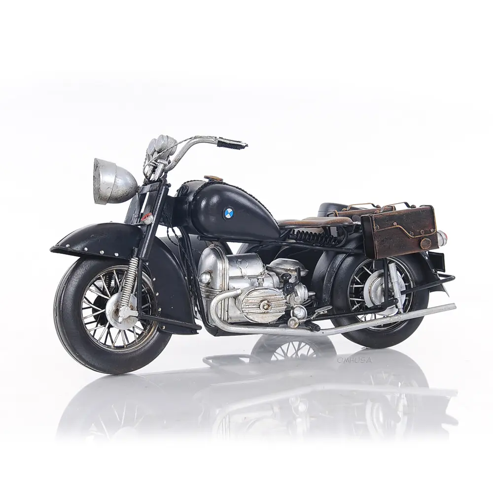 Old Modern Handicrafts - Black Vintage Motorcycle Model Made of 100% Iron Frame - 7.0 L x 11.0 W x 8.0 H Inches
