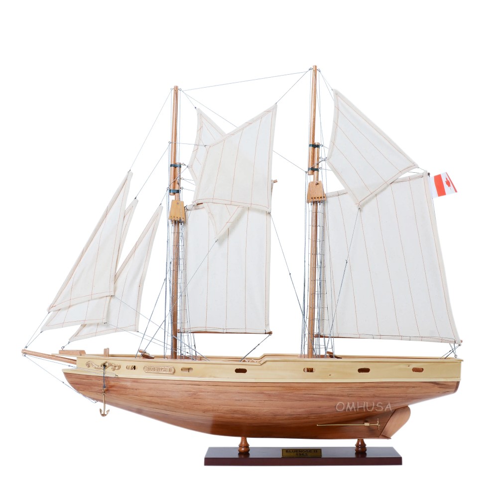 Old Modern Handicrafts - Bluenose II Boat Model Fully Assembled Boat Model for Home & Office - 29.5” x 5” x 24” Inches