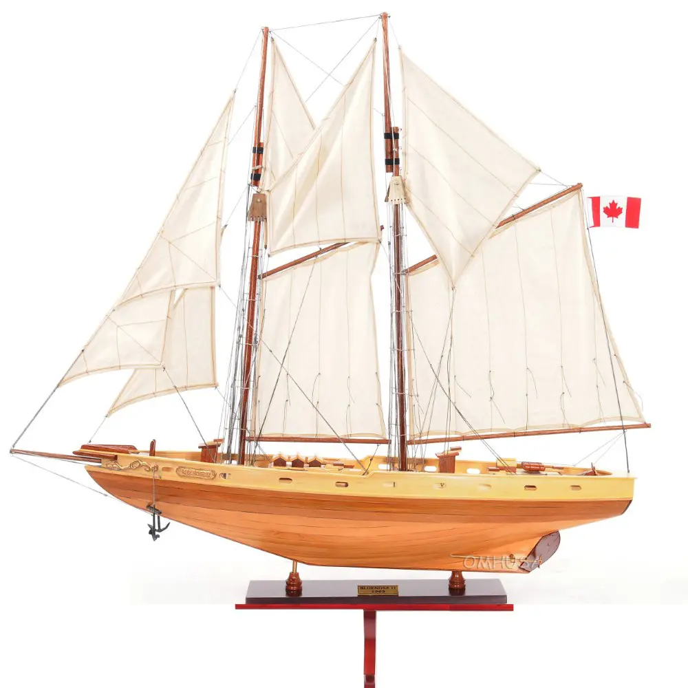 Old Modern Handicrafts - Bluenose II Boat Model Fully Assembled Wooden Boat Model - 38.5L x 6.5W x 32.8H Inches