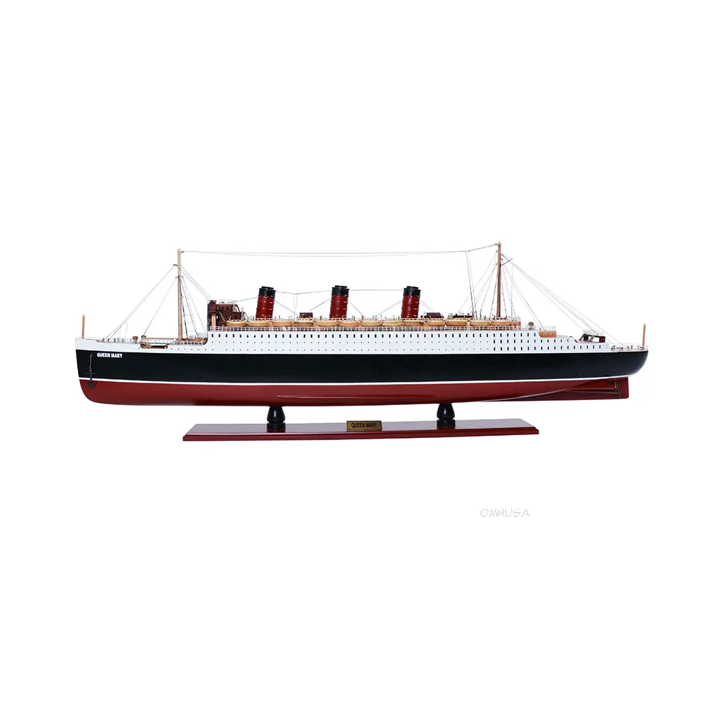 Old Modern Handicrafts - C005, Queen Mary Large Cruise Ship Model, 40 x 5 x 12 Inches - Multicolored