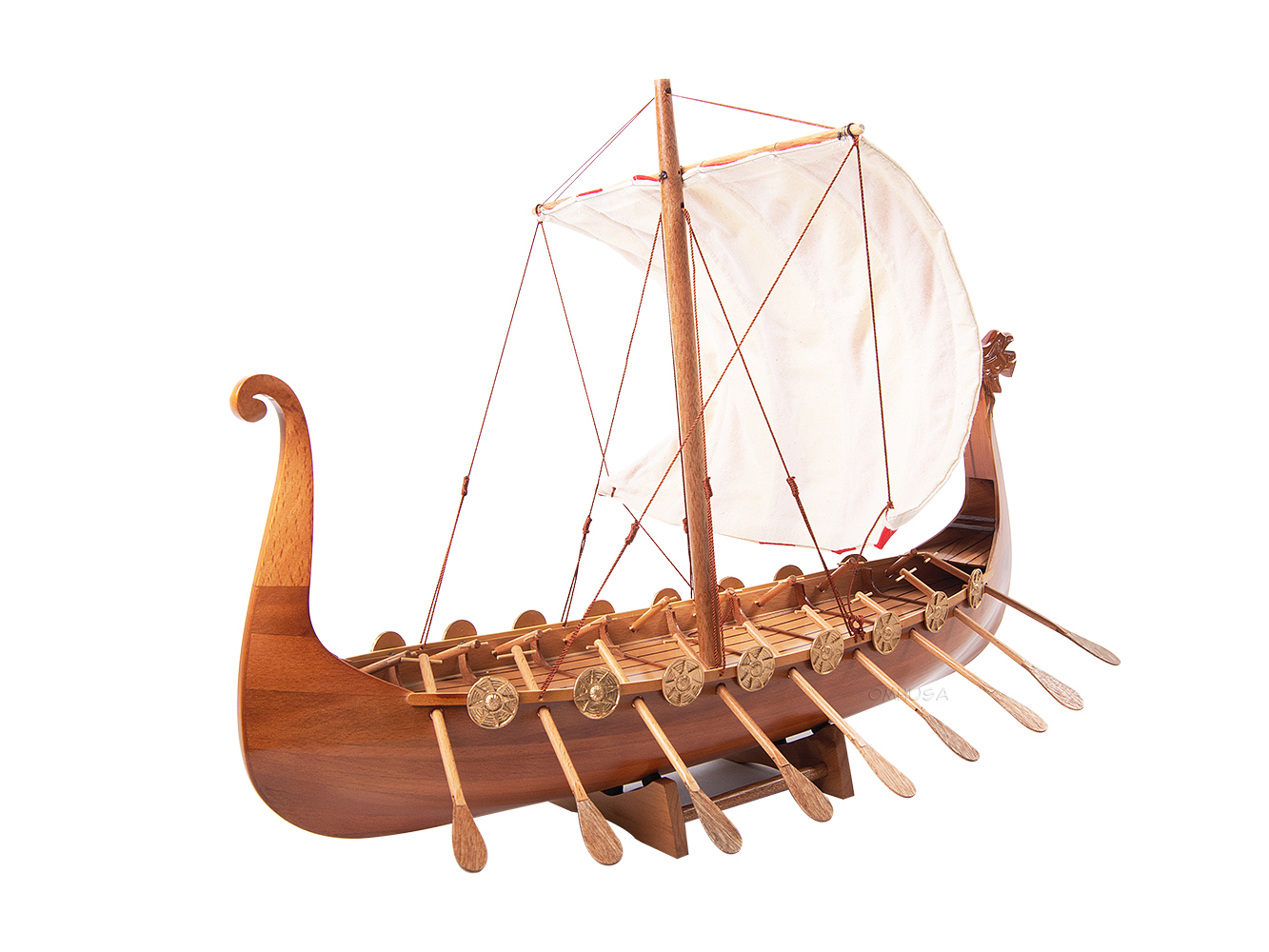 Old Modern Handicrafts - Captivating Drakkar Viking Combo Legendary Model Ship & Hat, Multi