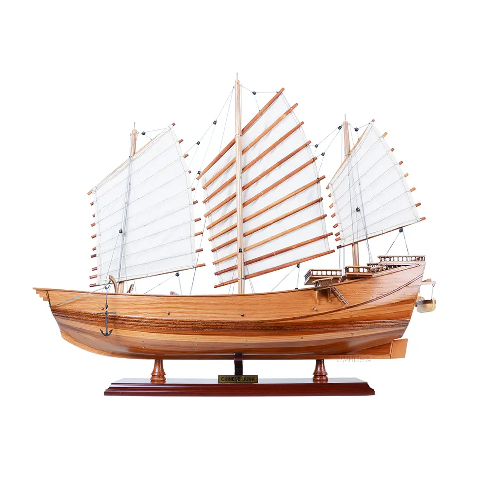 Old Modern Handicrafts - Chinese Junk Model Wooden Ship Model Museum Quality Model Ship for Home & Office - Fully Assembled - 27.0L x 7.0W x 24.5H Inches