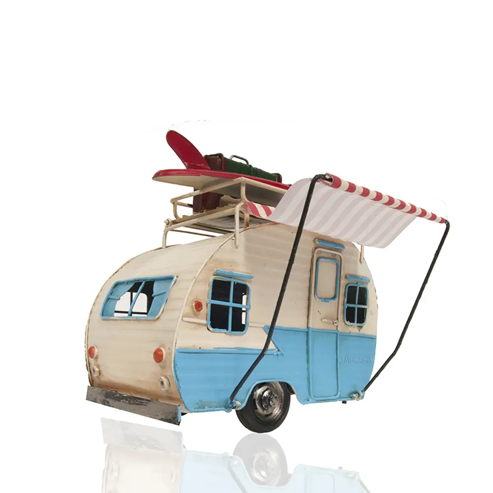 Old Modern Handicrafts - Classic Camper Photo Frame and Piggy Bank - Camper with Photo Frame, Piggy Bank - Metal - 9" L x 8" W x 8" H