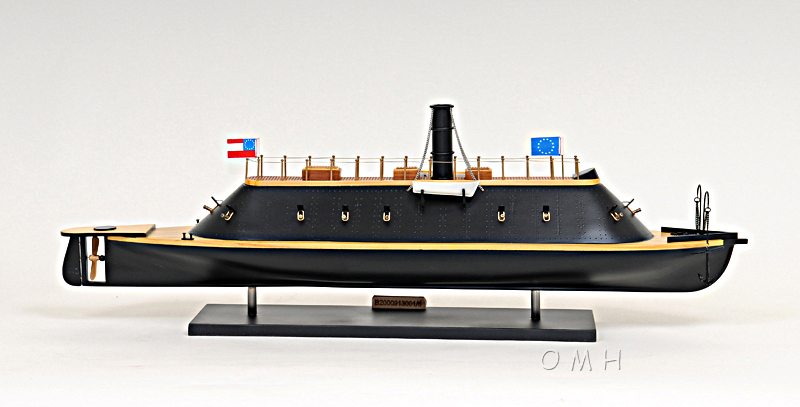 Old Modern Handicrafts - CSS Virginia with Display Case with Plexiglass Panels - Fully Assembled Ship Model - A Unique Wooden Decor for Home & Office - 38.5H x 9.5 W x 16H Inches
