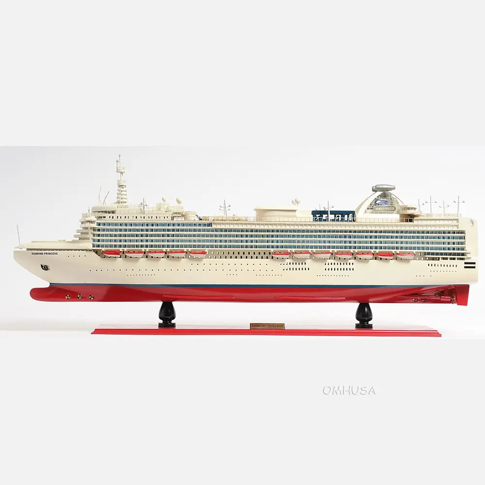 Old Modern Handicrafts - Diamond Princess Ship Model Fully Assembled Museum Quality Ship Models - 32L x 6.5W x 12.5H Inches