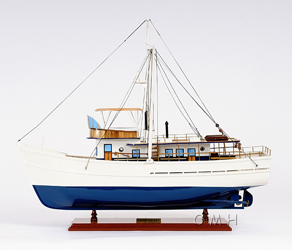 Old Modern Handicrafts - Dickie Walker Boat Model Realistic Scale Model made from Premium Wood - 25.3L x 6W x 21.5H Inches
