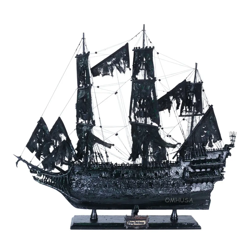 Old Modern Handicrafts - Flying Dutchman Medium Wooden Ship Model - Fully Assembled Ship Model - 27L x 9W x 24.5H Inches
