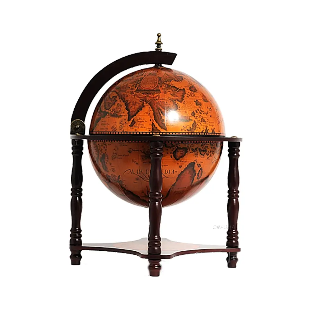 Old Modern Handicrafts - Globe Bar 4 Legged Stand 13-Inch Red