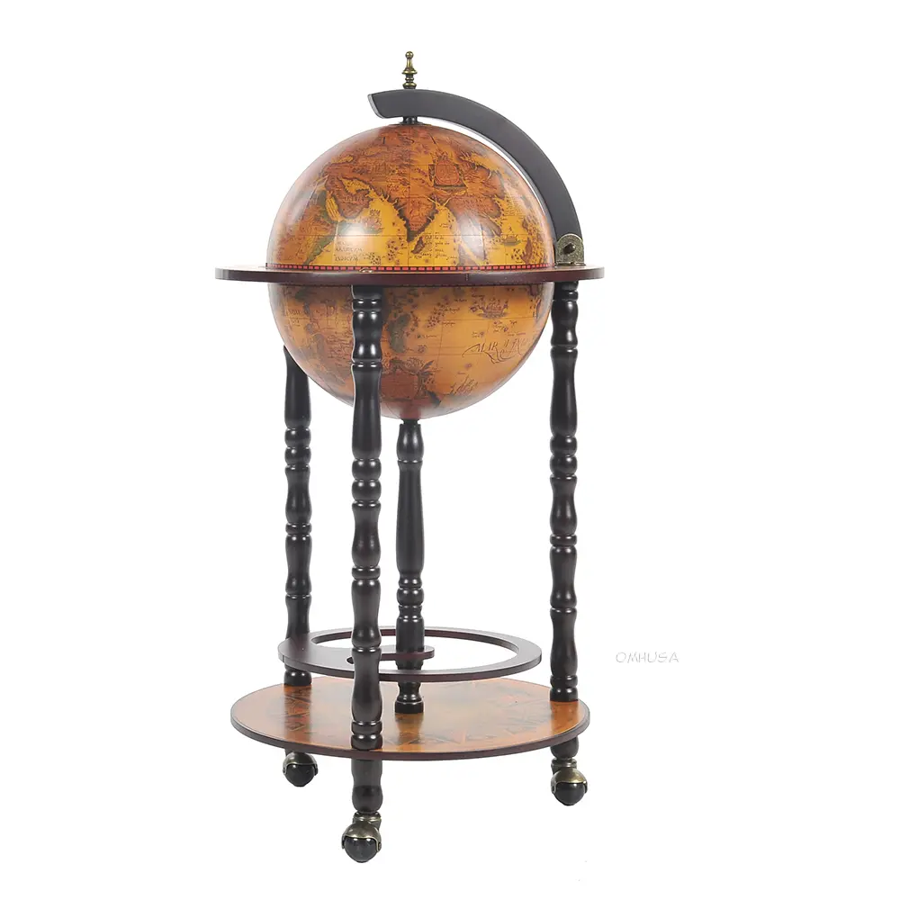 Old Modern Handicrafts - Globe Bar Table with 4 Leg Stand 30mm Red