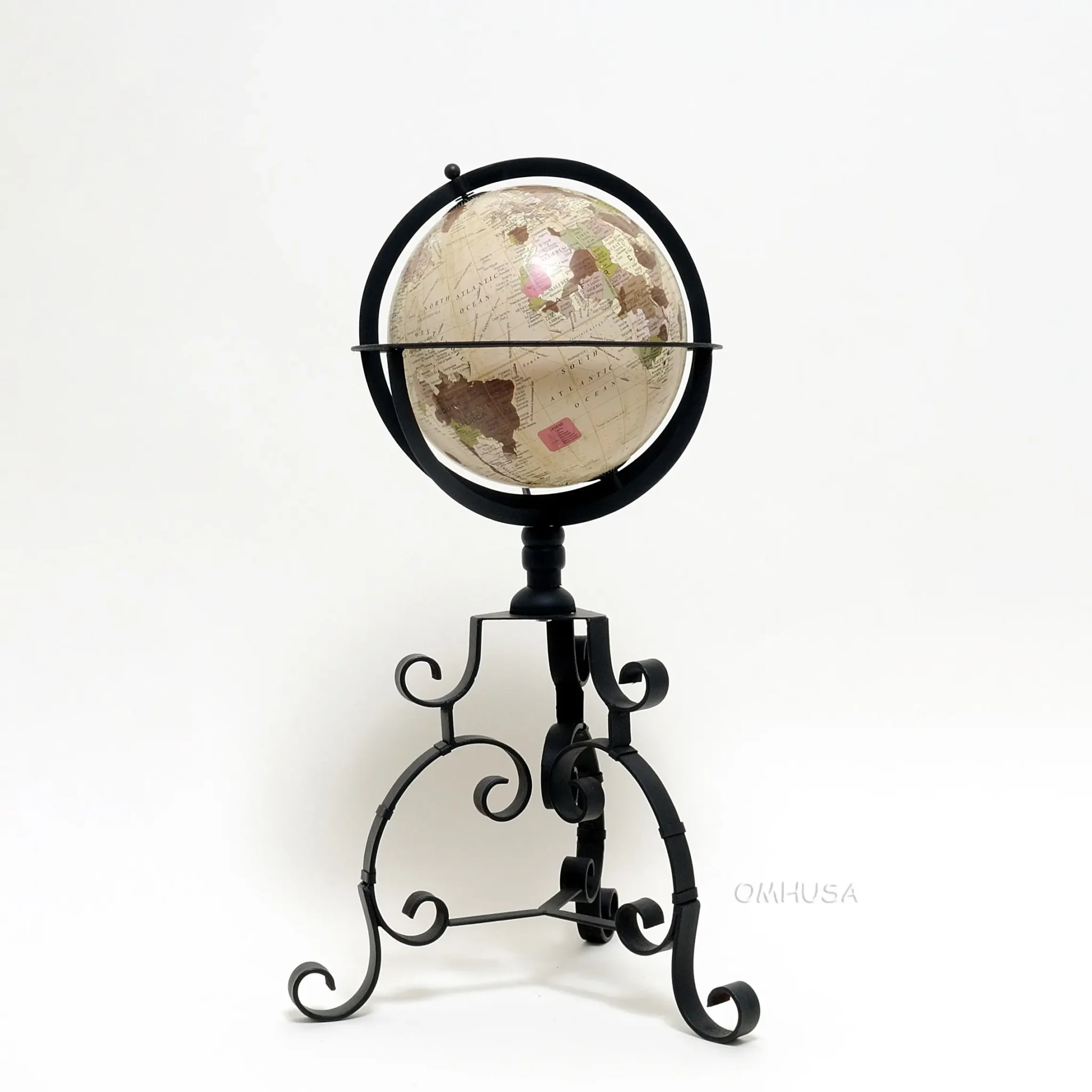 Old Modern Handicrafts - Globe on Tristand, 11 x 22.5 Inches