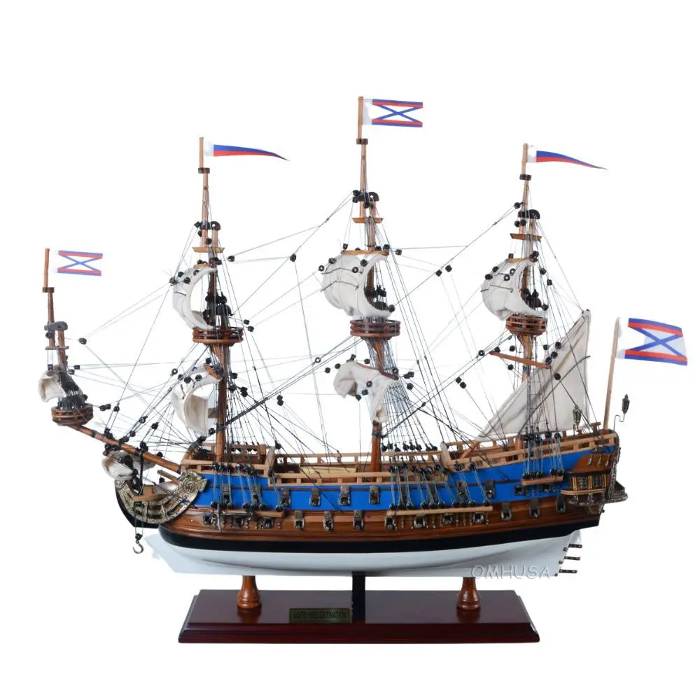 Old Modern Handicrafts - GOTO Predestination Wooden Ship Model - Museum Quality Model Ship Finish for Home & Office - Fully Assembled - 22.0L x 7.5W x 21.5H Inches