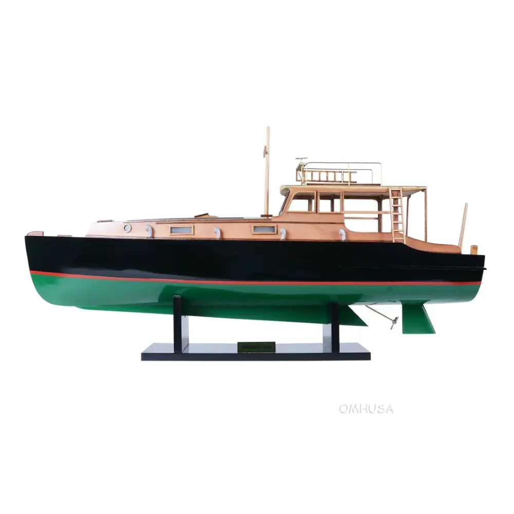 Old Modern Handicrafts - Hemingway Pilar Boat Wooden Model - 27.5L x 7.5W x 15.0H Inches