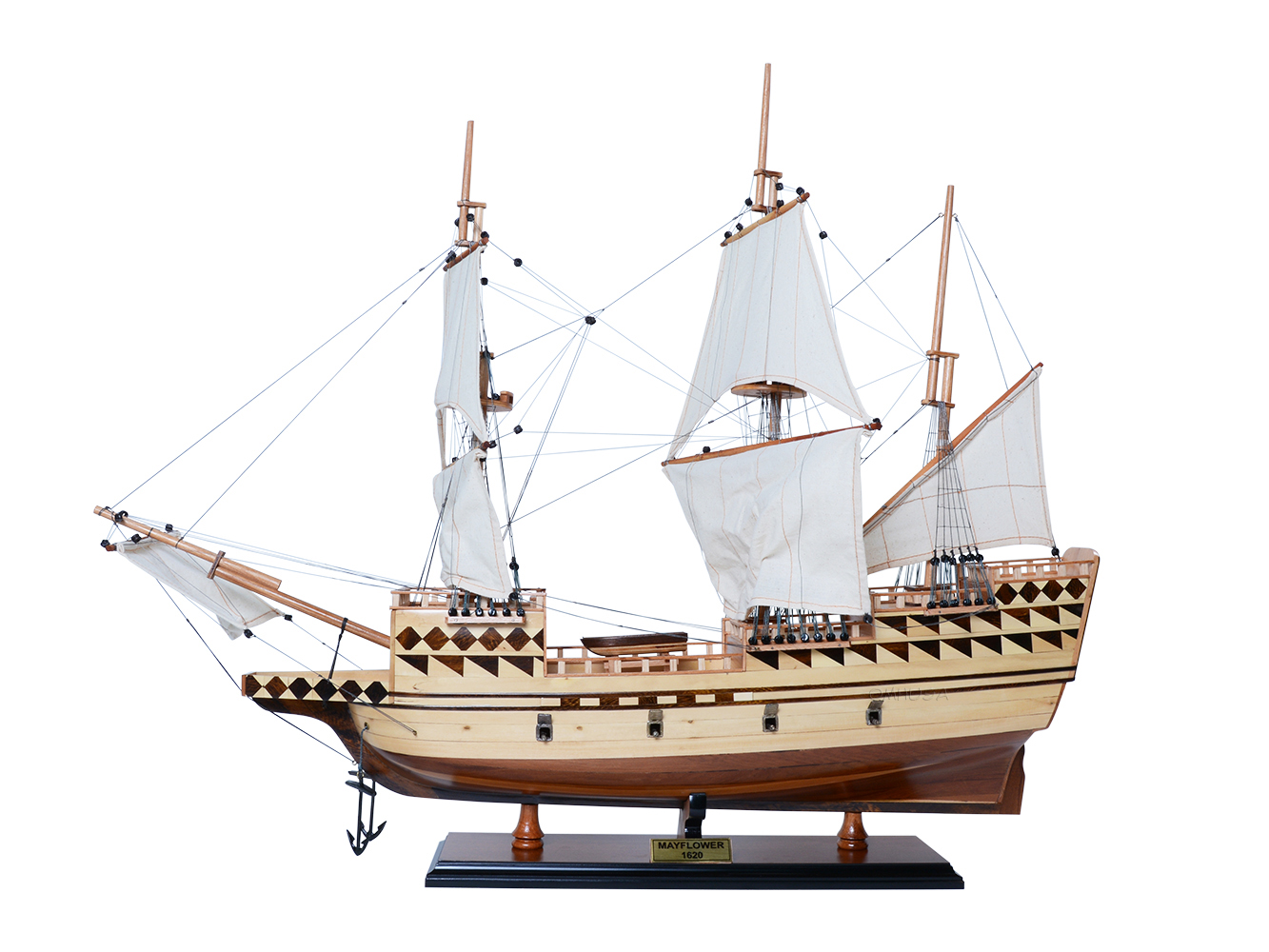 Old Modern Handicrafts - T155F4, Majestic Mayflower Combo: A Model Ship And Iconic T-Shirt, 31 X 8.5 X 25 Inches - Multicolored