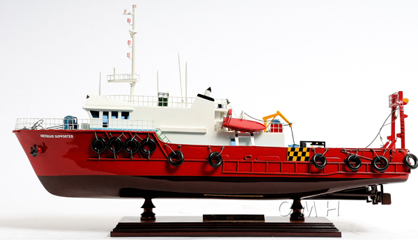 Old Modern Handicrafts - B054, Mermaid Supporter Tug Boat Model, 21 X 7 X 13 Inches - Multicolored
