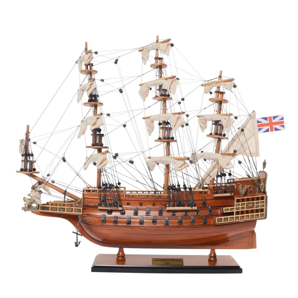 Old Modern Handicrafts - Premium HMS Sovereign of The Seas Model Ship Fully Assembled Museum Quality - 20.1 x 7.1 x 19.3 inches