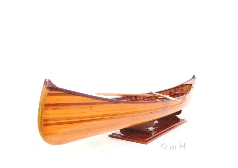 Old Modern Handicrafts - Ribs Collectible Canoe Model, Small, Natural Wood