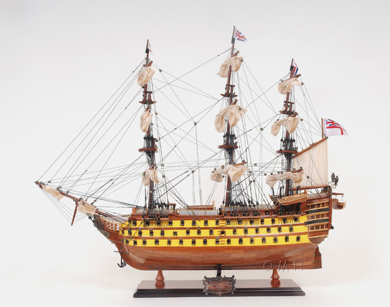 Old Modern Handicrafts - T051, HMS Victory Painted Medium, 30 x 9.5 x 26 Inches - Multicolored