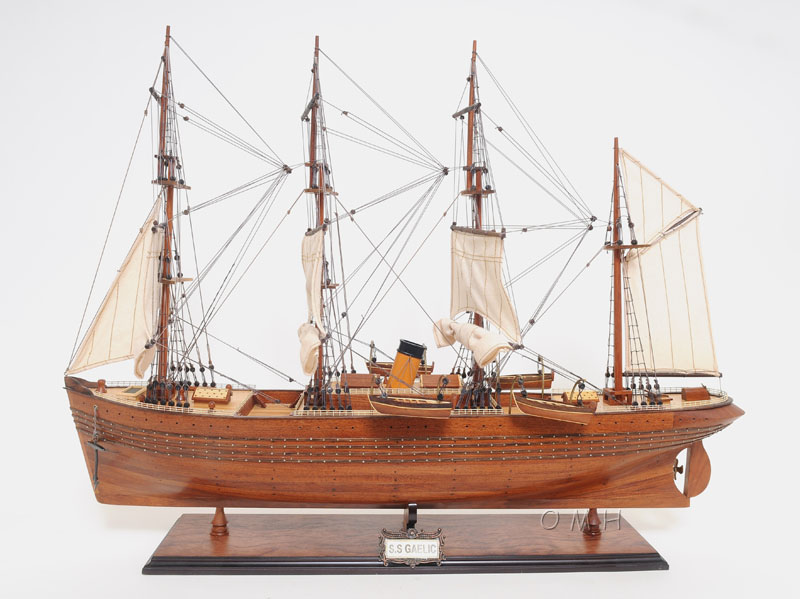 Old Modern Handicrafts - T062, S.S. Gaelic L80 Historic Ship Model, 32.5 x 9 x 24.25 Inches - Multicolored