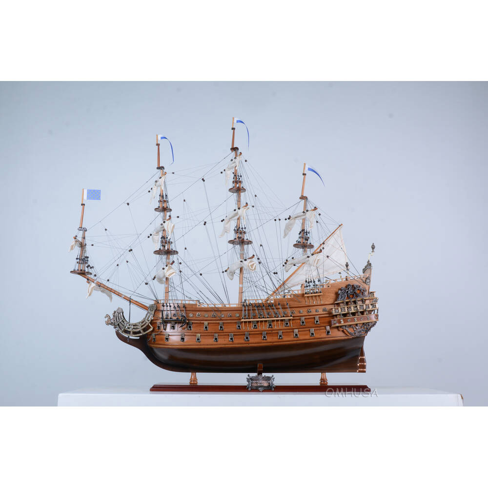 Old Modern Handicrafts - T072, Soleil Royal Tall Ship Model, 36 x 11 x 33 Inches - Multicolored
