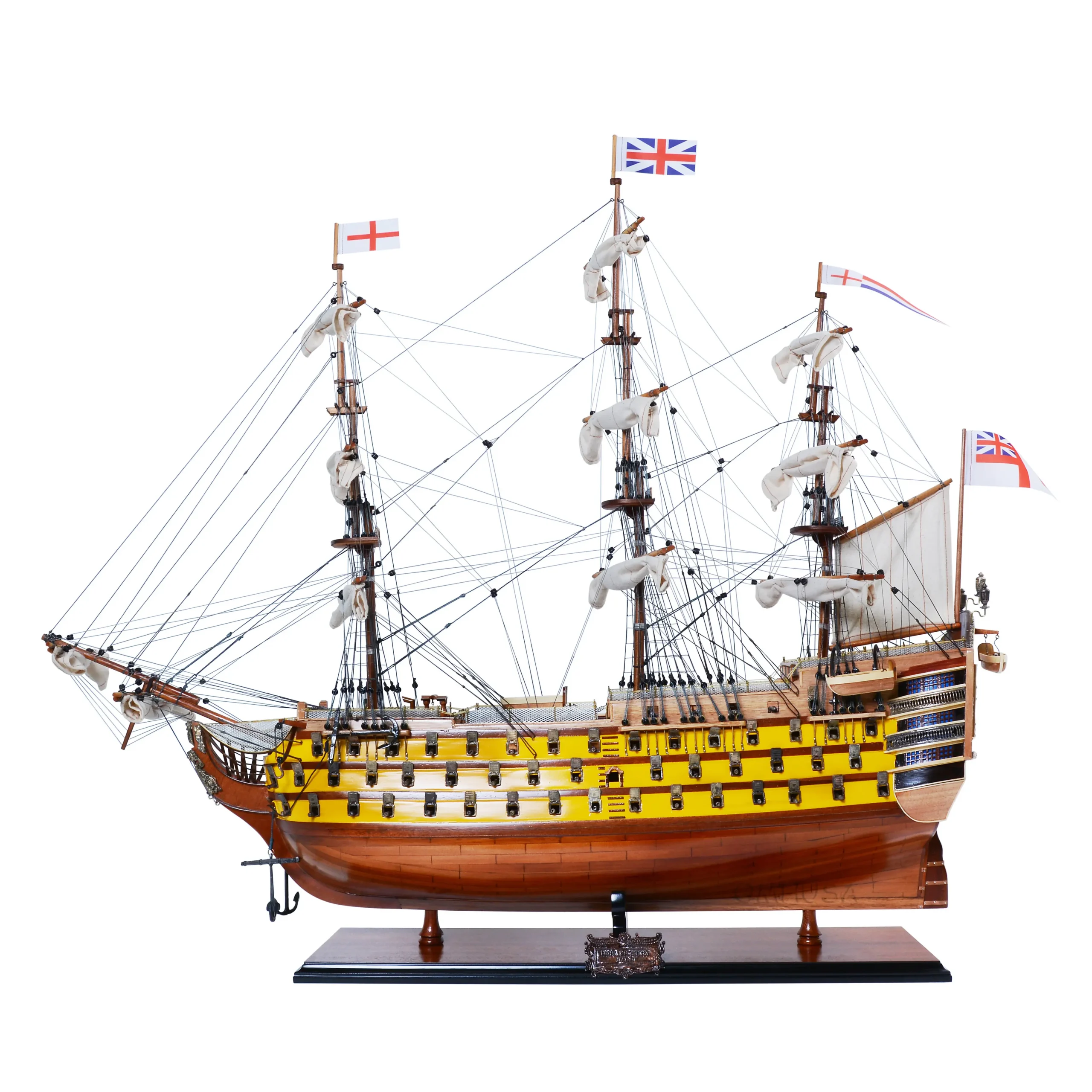Old Modern Handicrafts - T101, HMS Victory Painted, 37 x 12 x 36 Inches - Multicolored