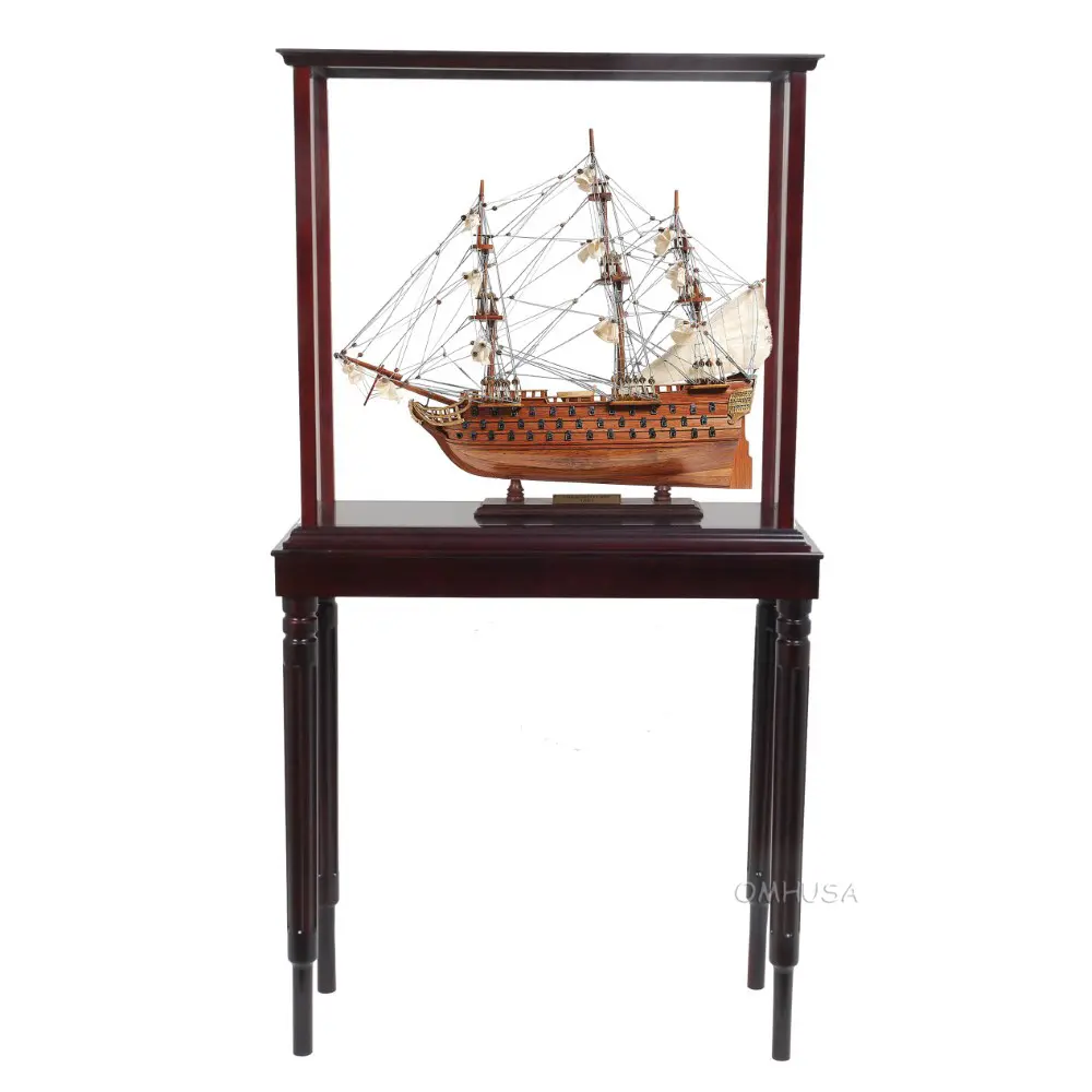 Old Modern Handicrafts - T175A, HMS Victory Small With Display Case, 26.5 x 11 x 49.75 Inches - Multicolored