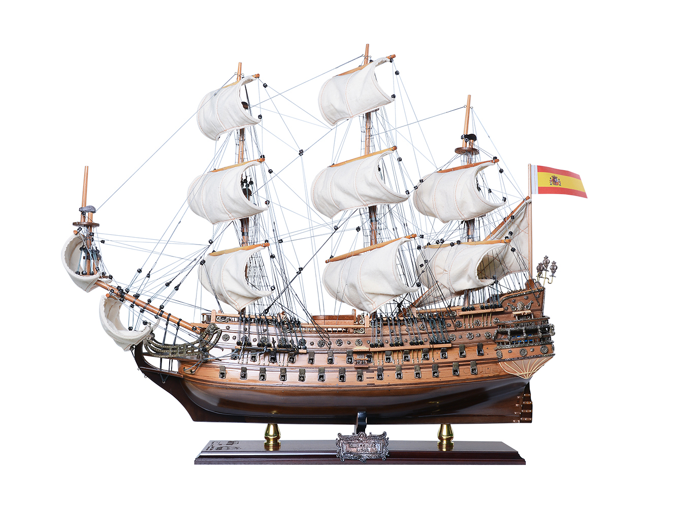 Old Modern Handicrafts - T203L, San Felipe Limited Edition Downwind Full Sails Only 100 Units Produced, 28 x 9.5 x 26 Inches - Multicolored