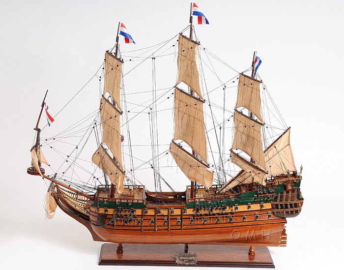 Old Modern Handicrafts - The Friesland Dutch Ship Model Medium - Museum Quality Finish for Home & Office Fully Assembled - 28.5L x 9.5W x 26.0H Inches