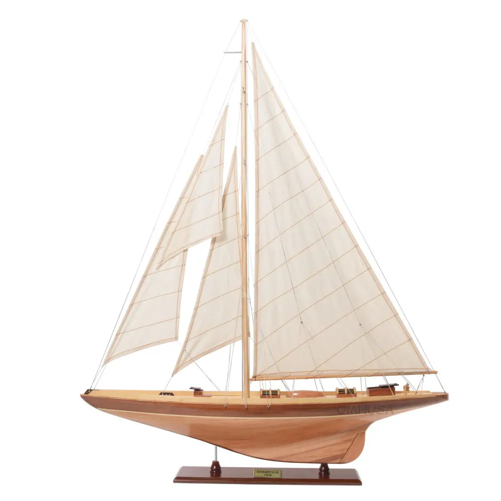 Old Modern Handicrafts - Y047, Shamrock Medium Sailboat Model, 32 x 6 x 38 Inches - Multicolored