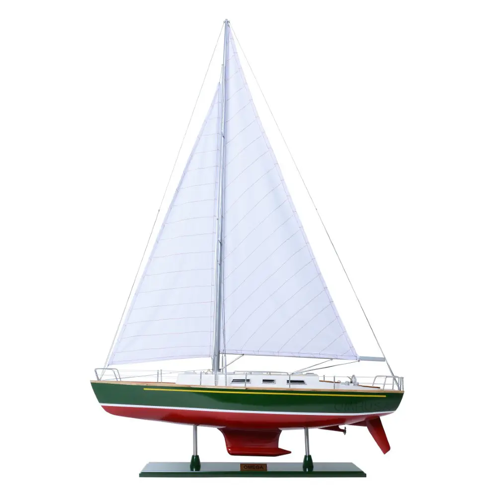 Old Modern Handicrafts - Y062, Omega Yacht Sailboat Model America Cup, 30 X 7 X 45 Inches - Multicolored