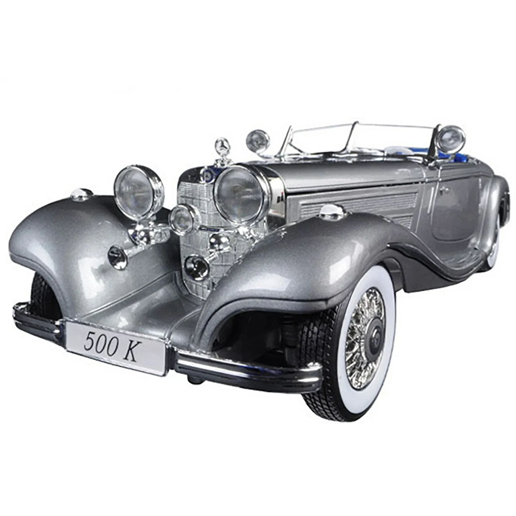 1936 Mercedes 500K Special Roadster Grey 1/18 Diecast Model Car by Maisto