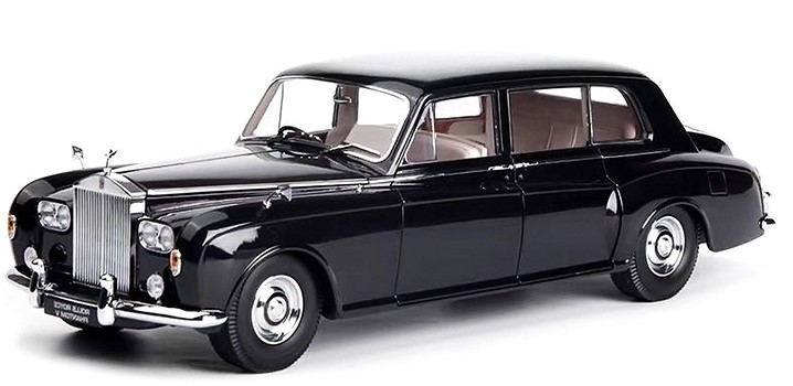 1964 Rolls Royce Phantom V Midnight Blue Metallic 1/18 Diecast Model Car by Paragon