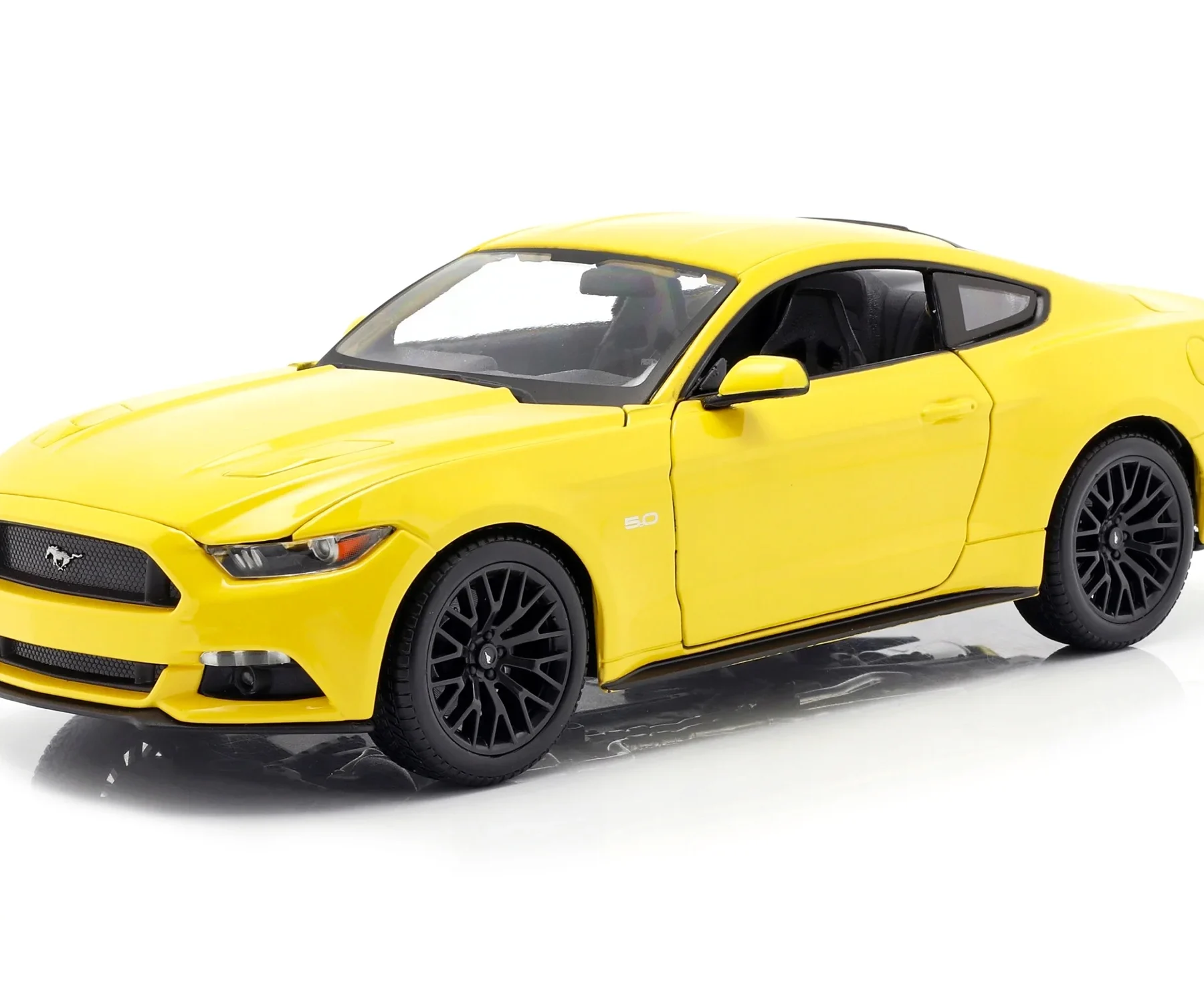 2015 Ford Mustang GT 5.0 Yellow 1/18 Diecast Model Car by Maisto