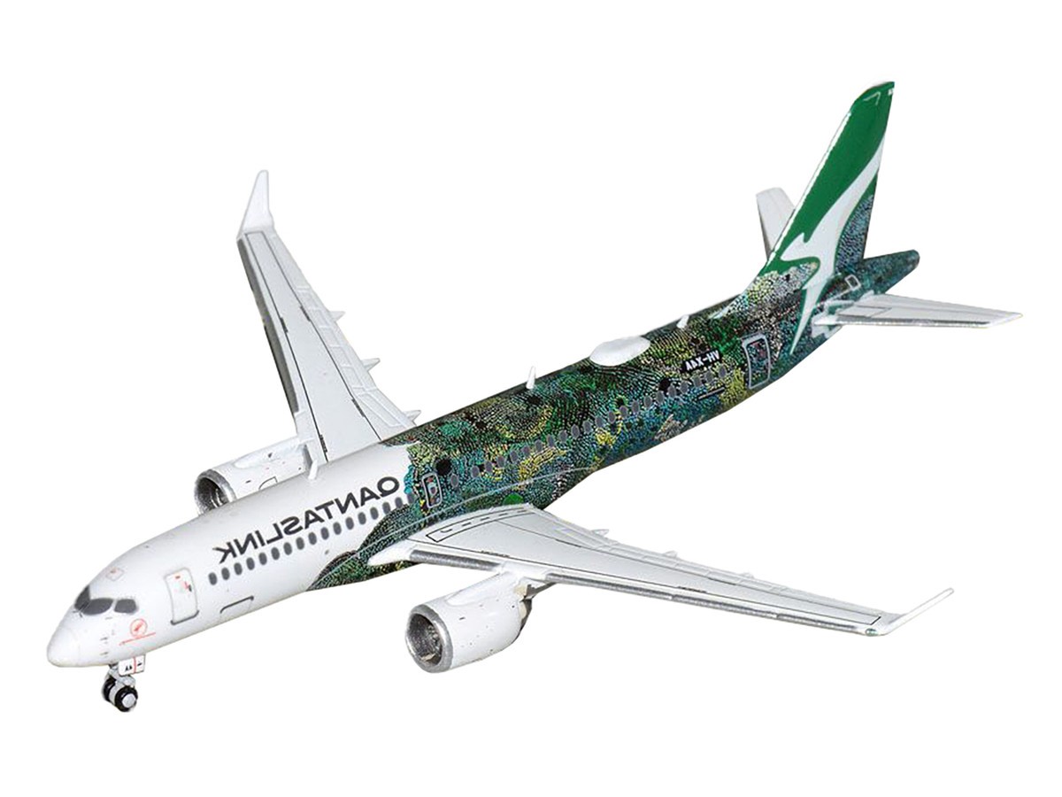 Airbus A220-300 Commercial Aircraft "QantasLink - Minyma Kutjara Tjukurpa" (VH-X4A) White with Graphics 1/400 Diecast Model Airplane